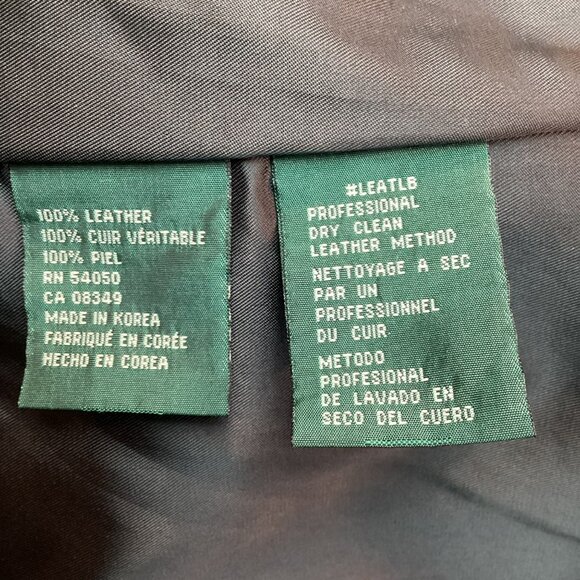 Lauren Ralph Lauren Womens Petite Medium Double-Breasted Leather Jacket Black - Picture 12 of 12